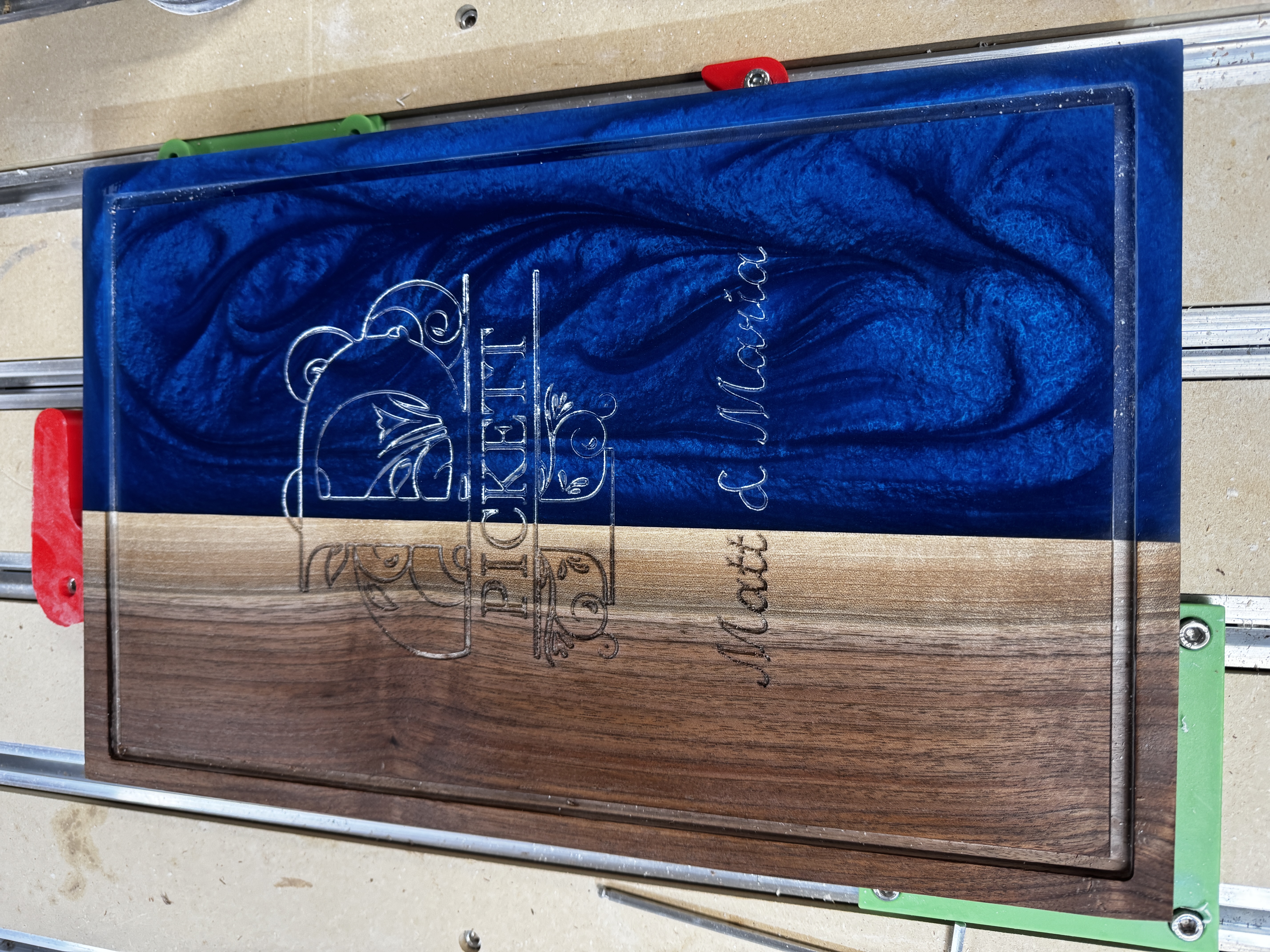 Epoxy inlay wood piece