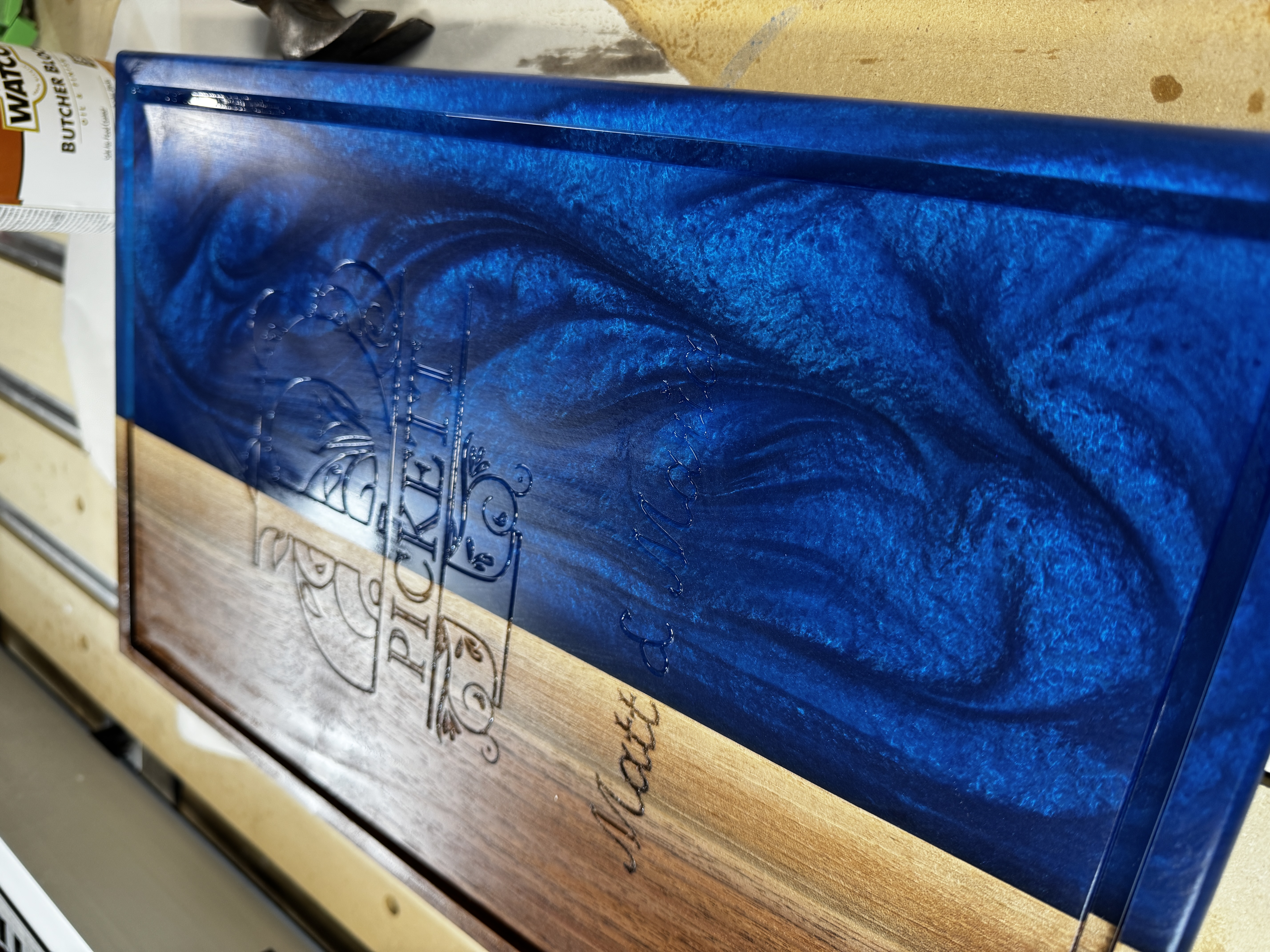 Epoxy and wood accent piece