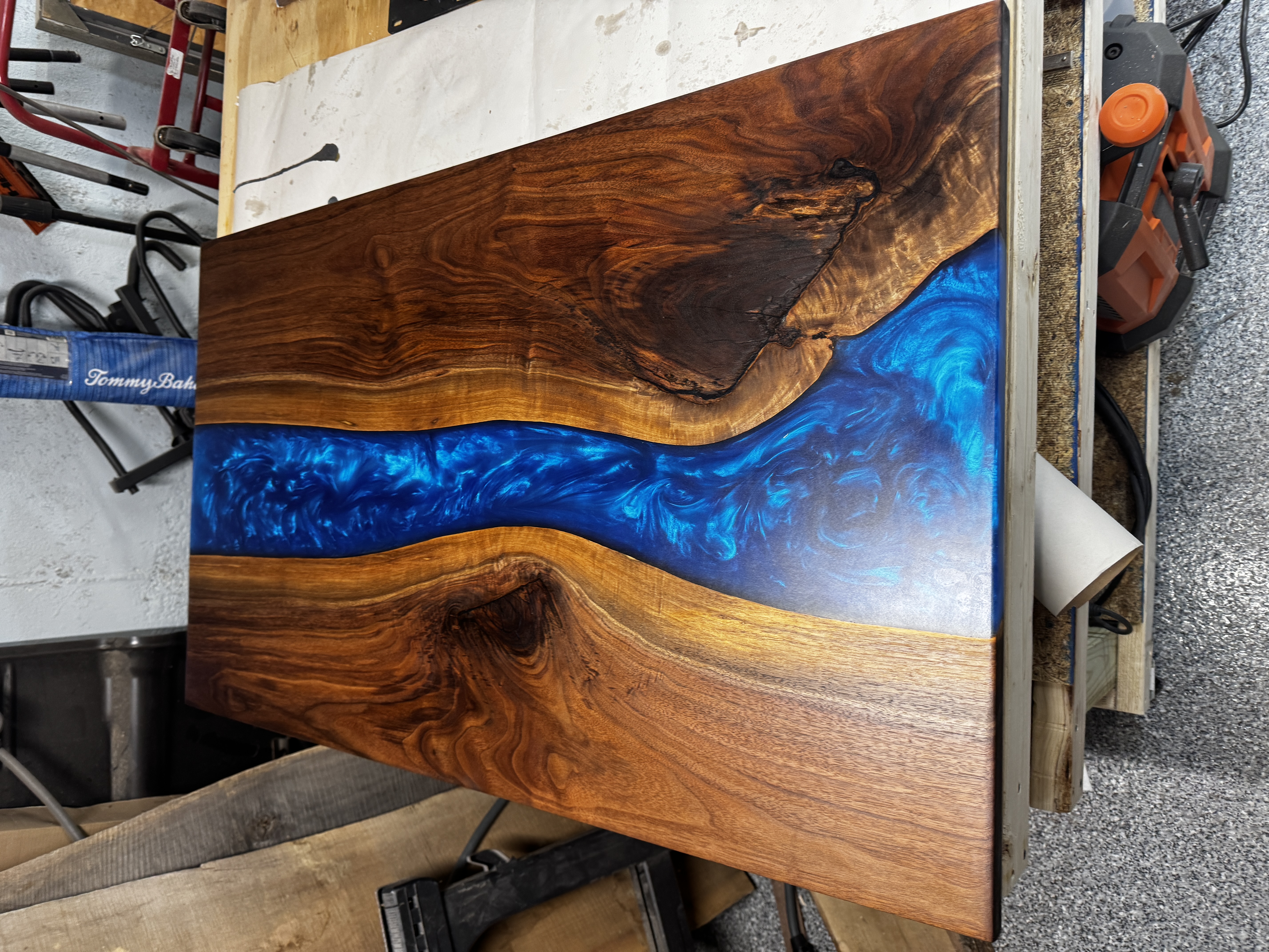 Natural edge slab coffee table