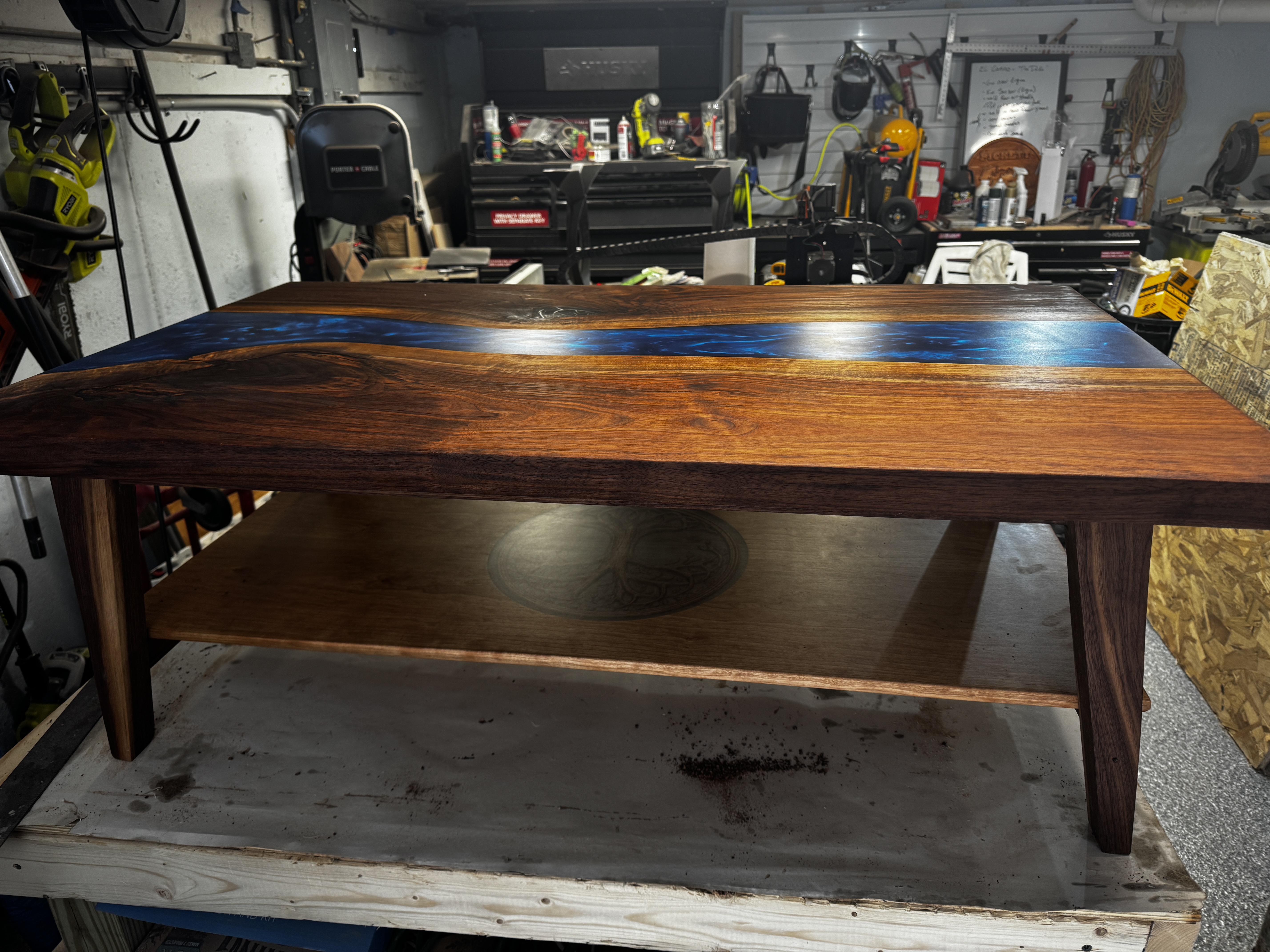 Custom walnut coffee table