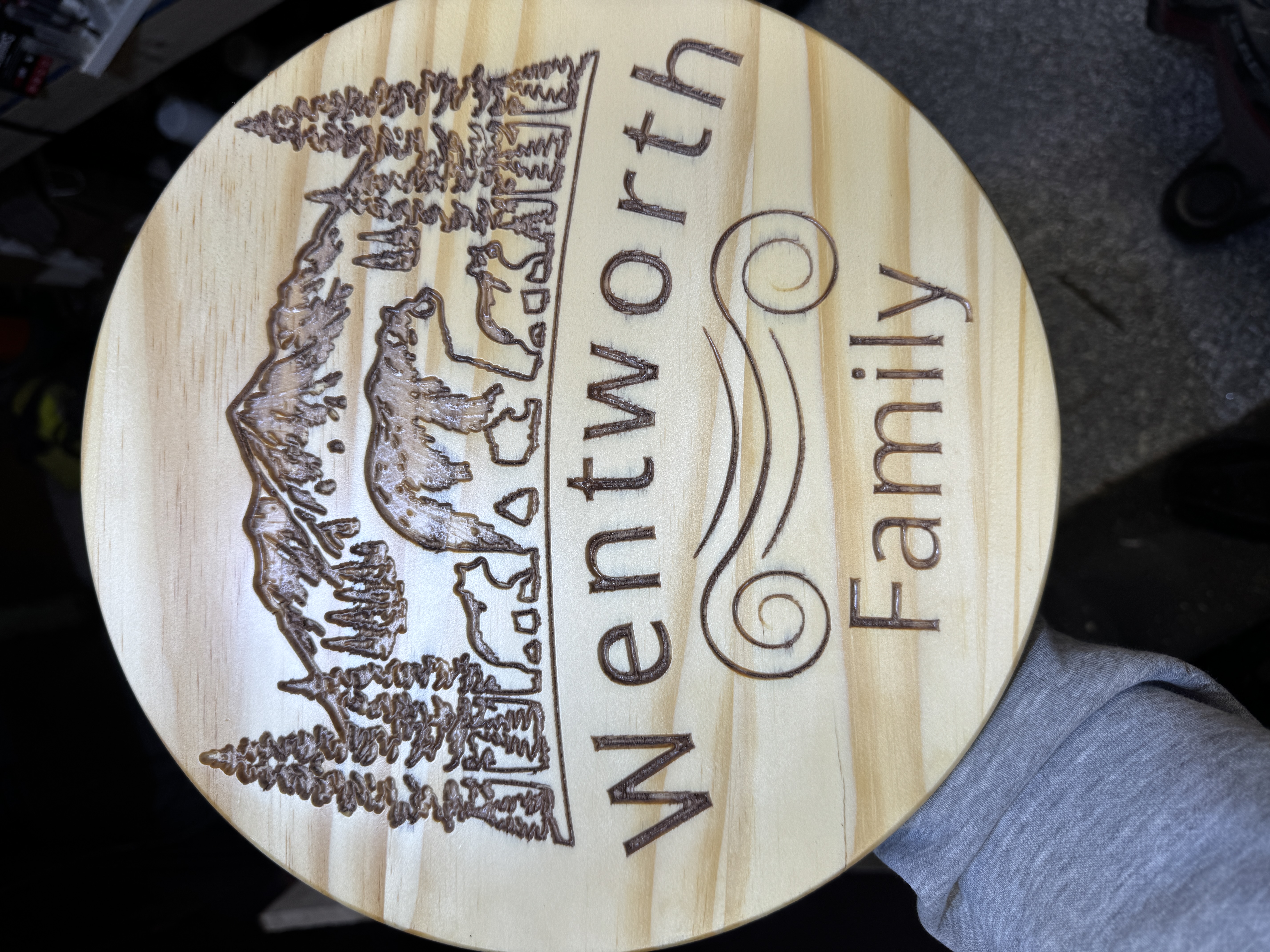 Decorative carved wood sign