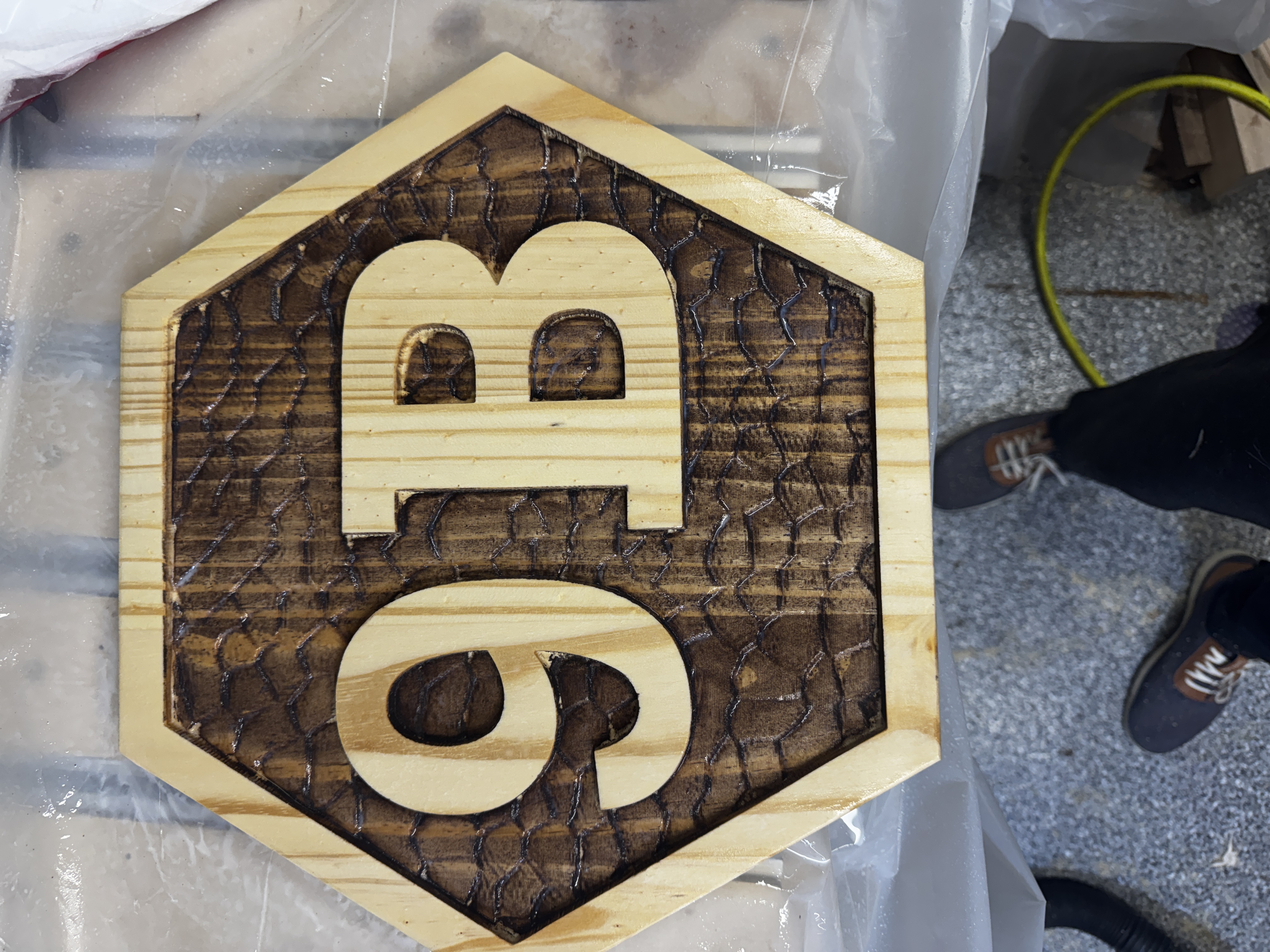 Custom wooden sign with painted lettering